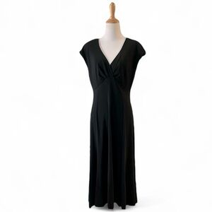 JONES NEW YORK SURPLICE FIT AND FLARE MIDI DRESS BLACK SIZE 12